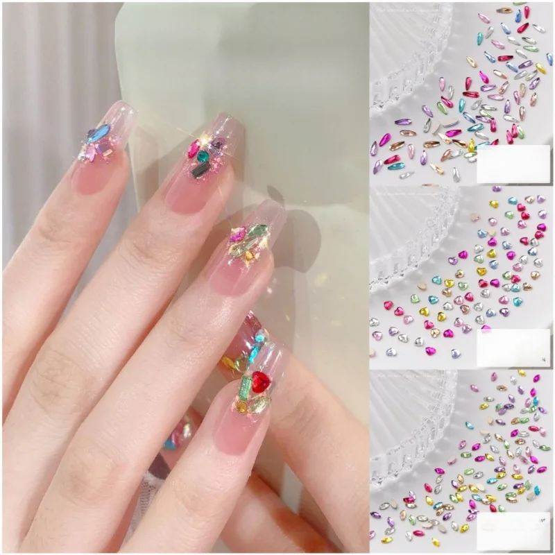 Mixed Mini Horse Eye Love Nail Accessories Nail Art Flat Bottom Irregular Diamonds