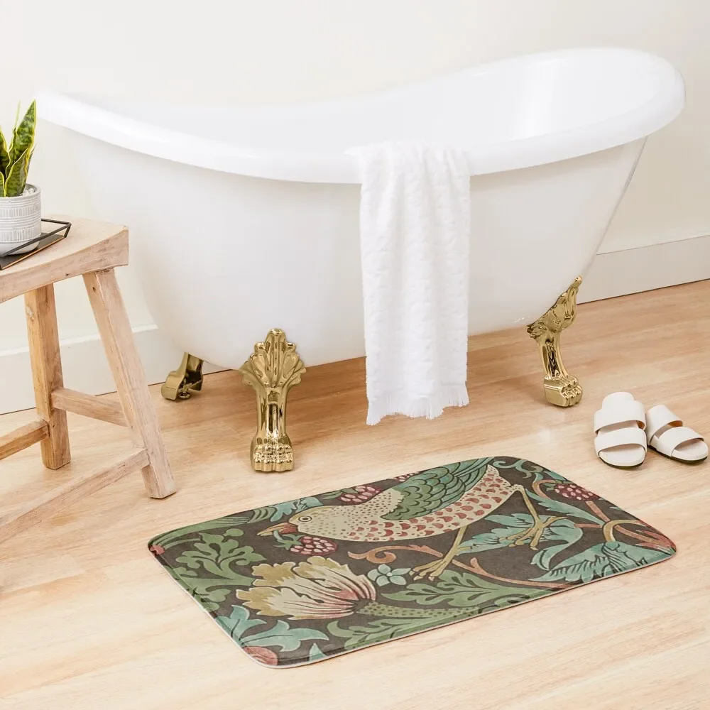 

Nature Bird - William Morris Bath Mat External Entrance Doormat Non-Slip Pad Carpets For The Bathroom Absorbent Bathroom Mat