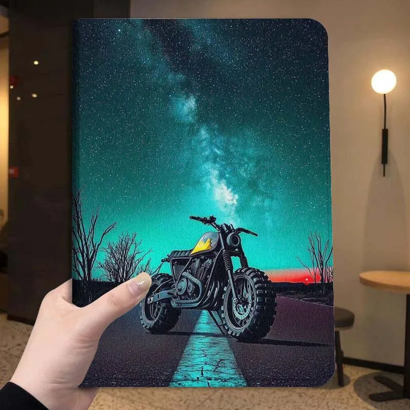 Cool Motorcycle For iPad Pro Air mini 7 6 5 4 3 11th 7th 6th 10.9 10.5 9.7 Inch Fashion Tablet Case Soft