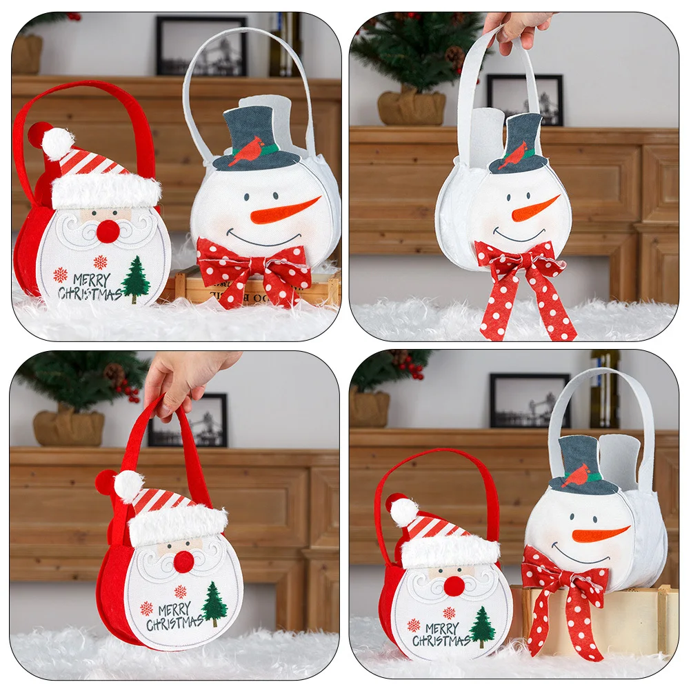 

2 Pcs Christmas Gift Bag Candy Bags for Party Favors Snack Snacks Biscuit Cartoon of Sweets Holiday Goody Storage Pouches