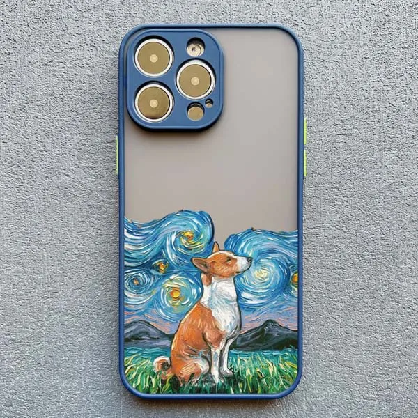 Interessante Ölgemälde-Handyhülle für iPhone 17 16 15 14 Pro Max Plus 13 12 Mini 11 Pro Max XS XR X Plus mit Cartoon-Hundemotiven – Detail 3