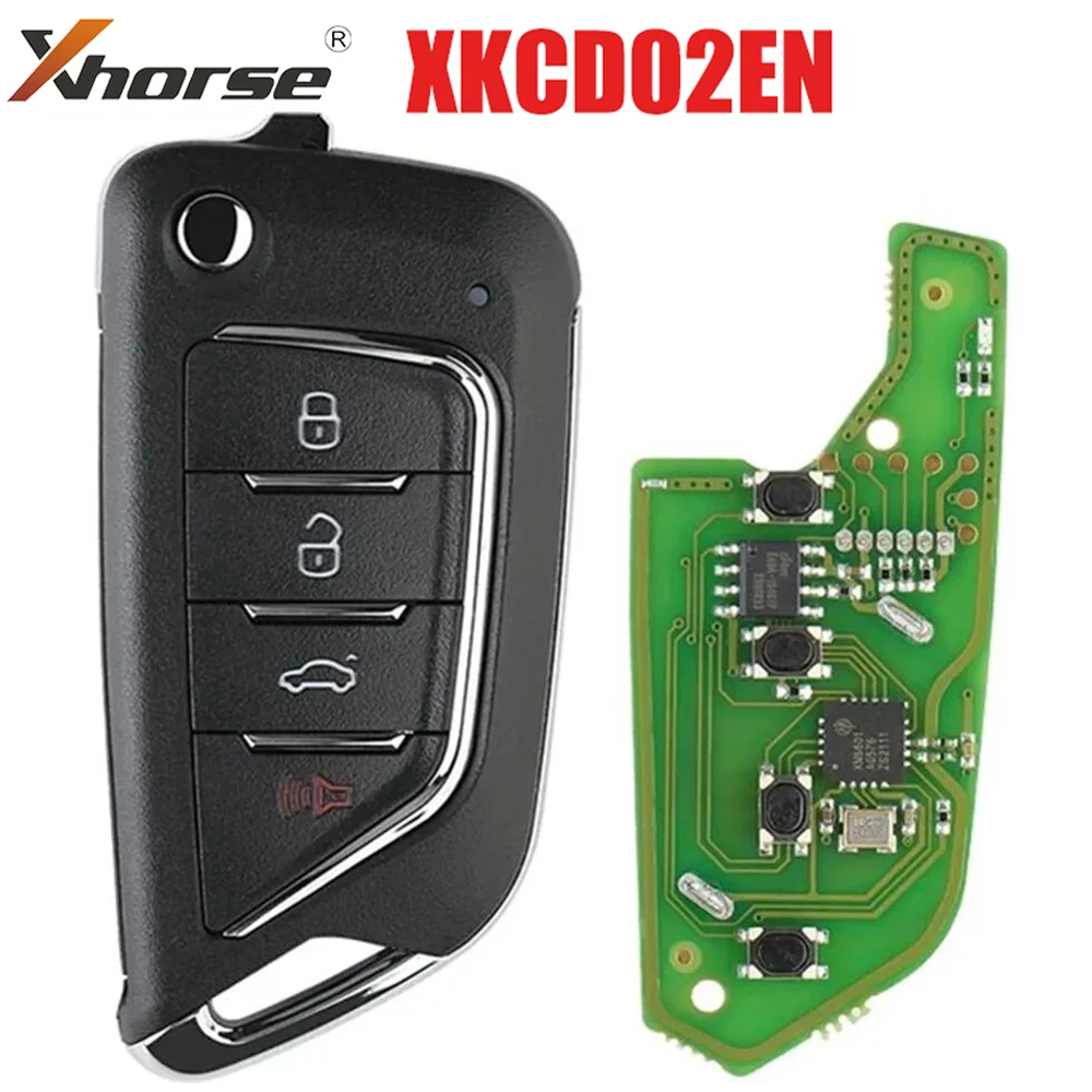 Xhorse 5/10/20pcs  XKCD02EN Universal Wire Remote Key Fob Flip 4 Button For Cadillac Style For VVDI Key Tool 5Pcs/Lot