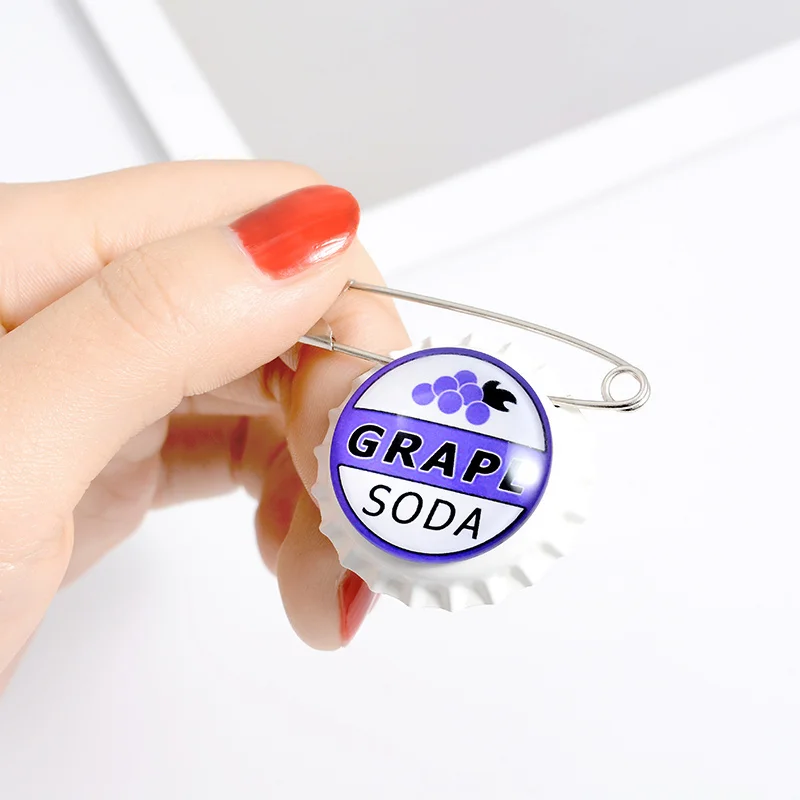 3er-Set Kreative Trauben-Soda-Flaschenverschluss-Emaille-Pins Spanische Flork Meme Hantel-Brosche Lustiges Abzeichen Schmuck Geschenk Großhandel – Detail 2