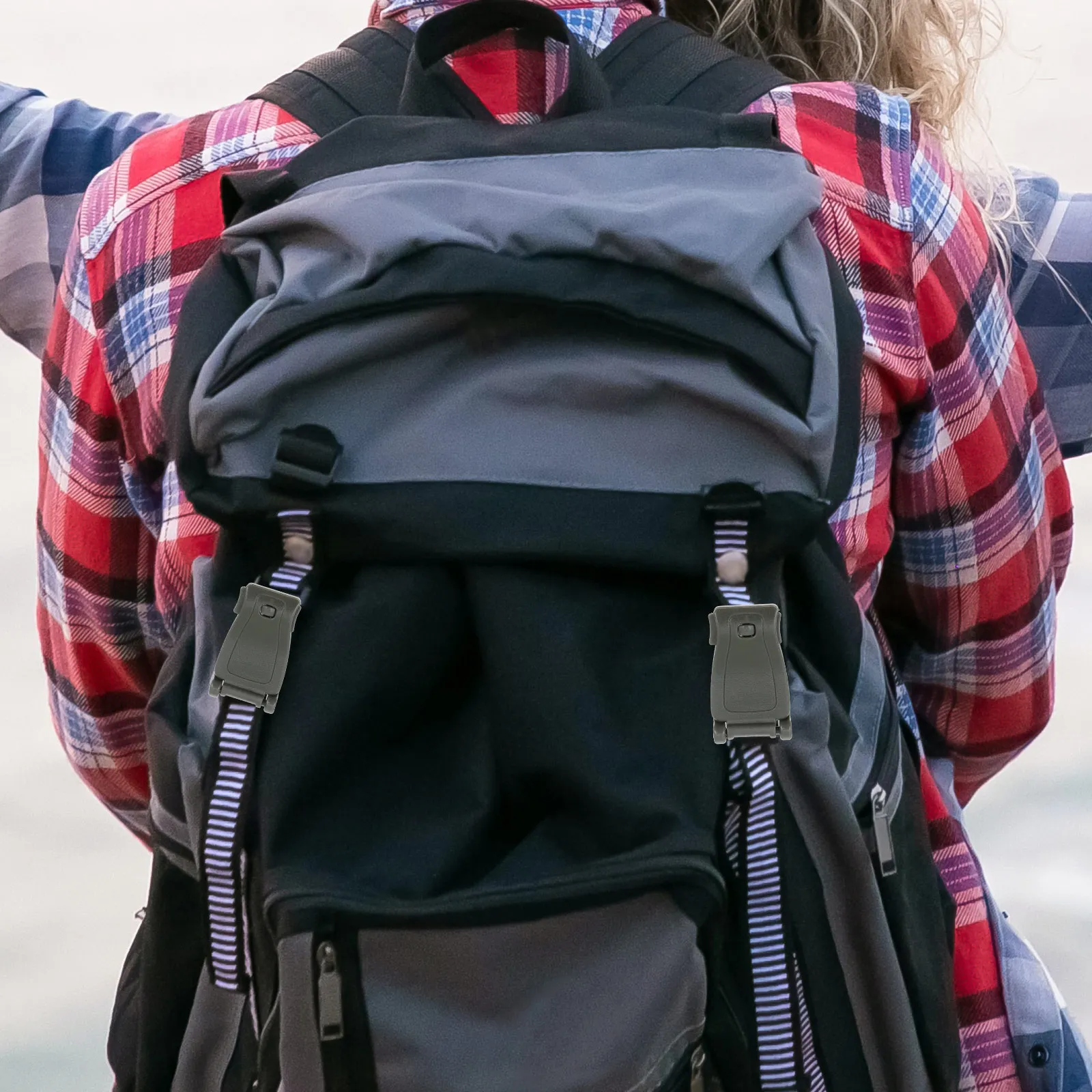 

12Pcs Backpack Fixed Buckles Durable Webbing Clips Outdoor Camping Mountaineering Accessories Connector Backpack Webbing Buckle