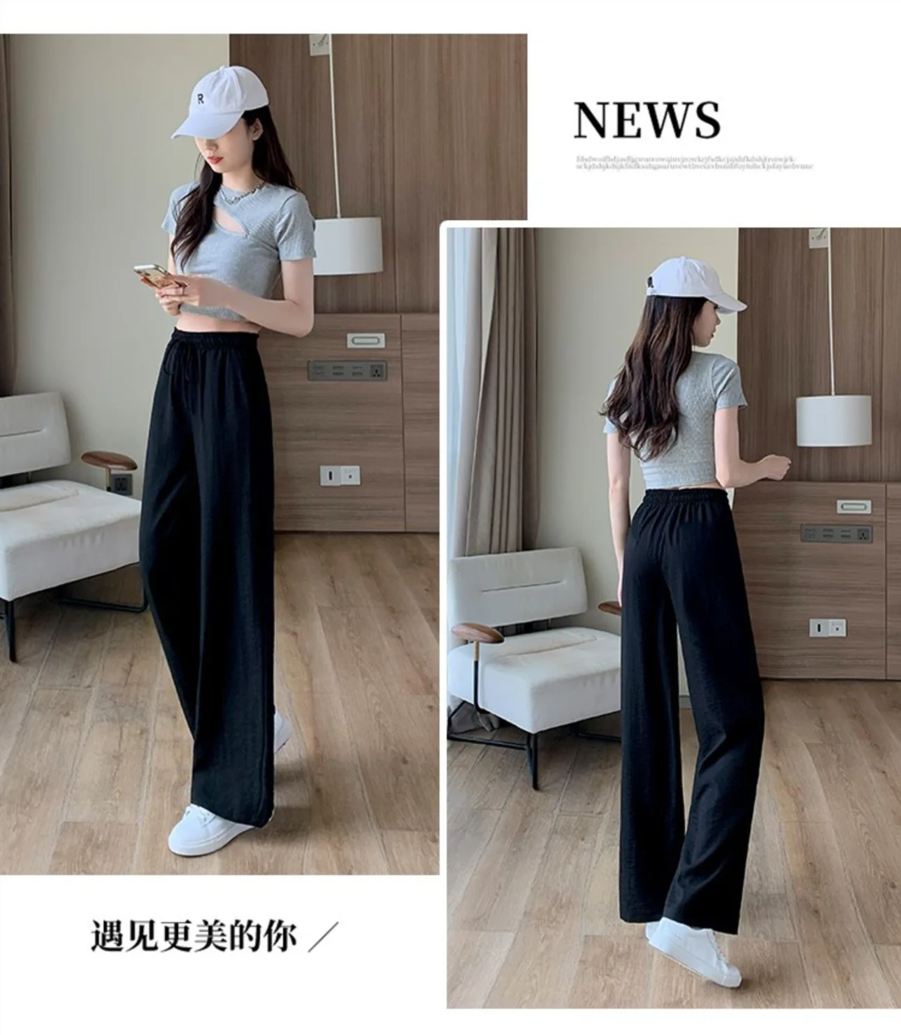 Summer Cotton Linen Wide Leg Pants for Women Pants Full Length Casual Pants Female Solid Loose High Waist Straight Trousers