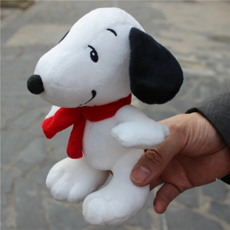 1piece 18CM Peanuts Snoopy dog plush toys Snoopy dog with red scarf stuffed dolls Christmas gift Valentines Gift