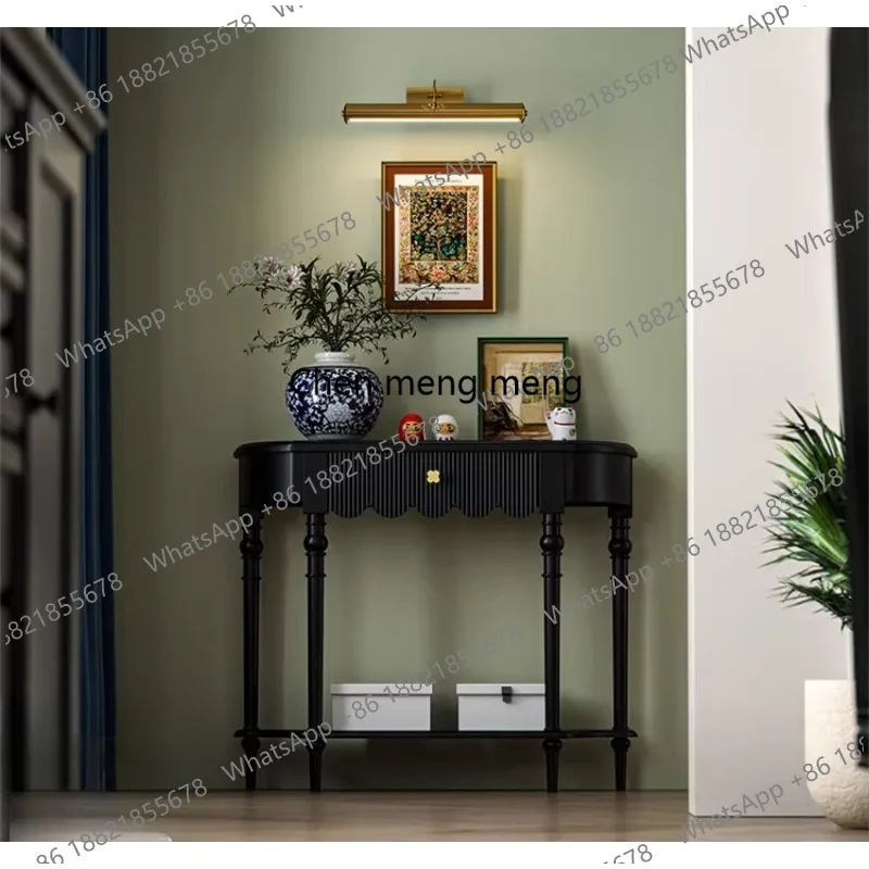 

French solid wood entrance table American wall entrance cabinet entry simple modern foyer
