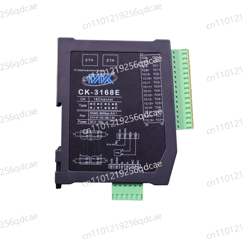 16 Channels K/T/J/B-Type Thermocouple Input RS485 Ethernet Bus Module Modbustcp Intelligent Data Acquisition Card