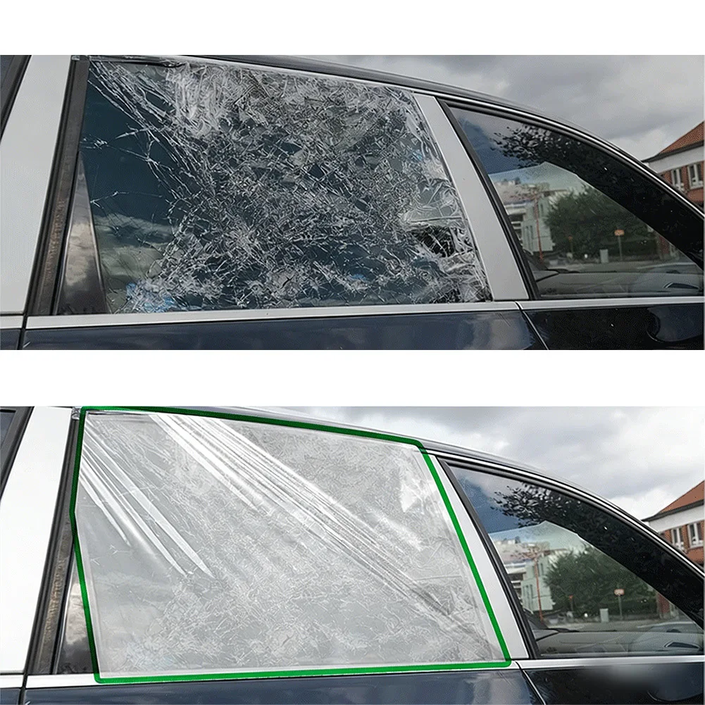 For Roadside Repairs As Shown Broken Window Cover Easy Cut-to-fit No Tools Installation for weather-resistant Seal