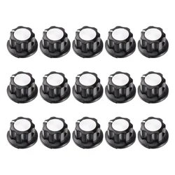 15pcs Potentiometer Knob Kit Rotary Switch Knob Caps for 6mm Shaft Black Color Replacement Part for Audio Device