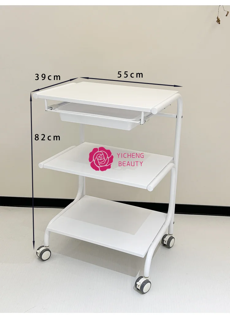 Yicheng Beauty  New Fashion Multi Layer Trolley Cart Salon 3 Layers Trolley Cart Rolling Shelves Storage Organizer Trolley Cart