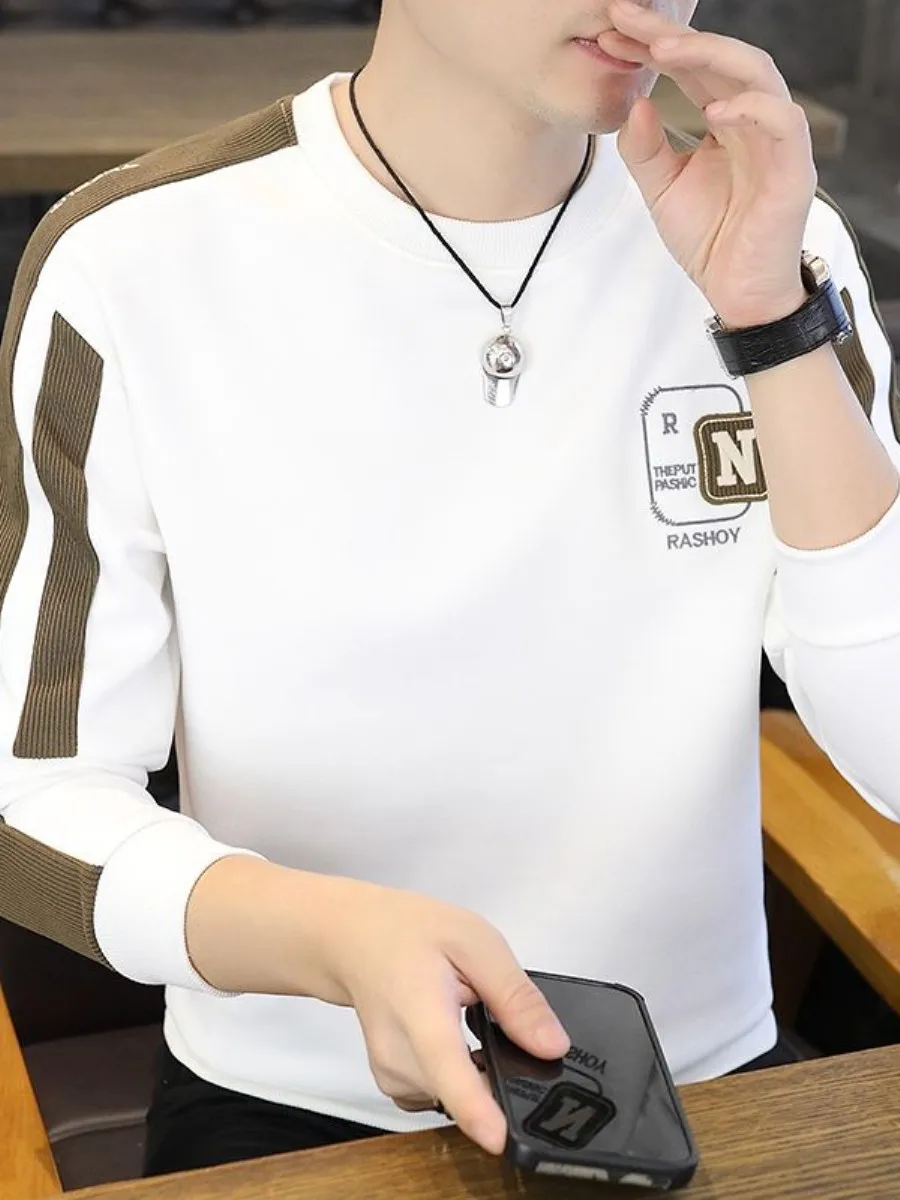 

Мужская толстовка с вышивкой Thiened, базовый слой, утепленная, зимняя версия, молодежная хлопковая футболка