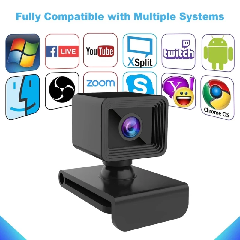 Usb Web Cam Camera Portable Noise Canceling Microphone High-accurate Fixed Focus 30 Degrees Adjustable 1080p Pc Webcam Webcam