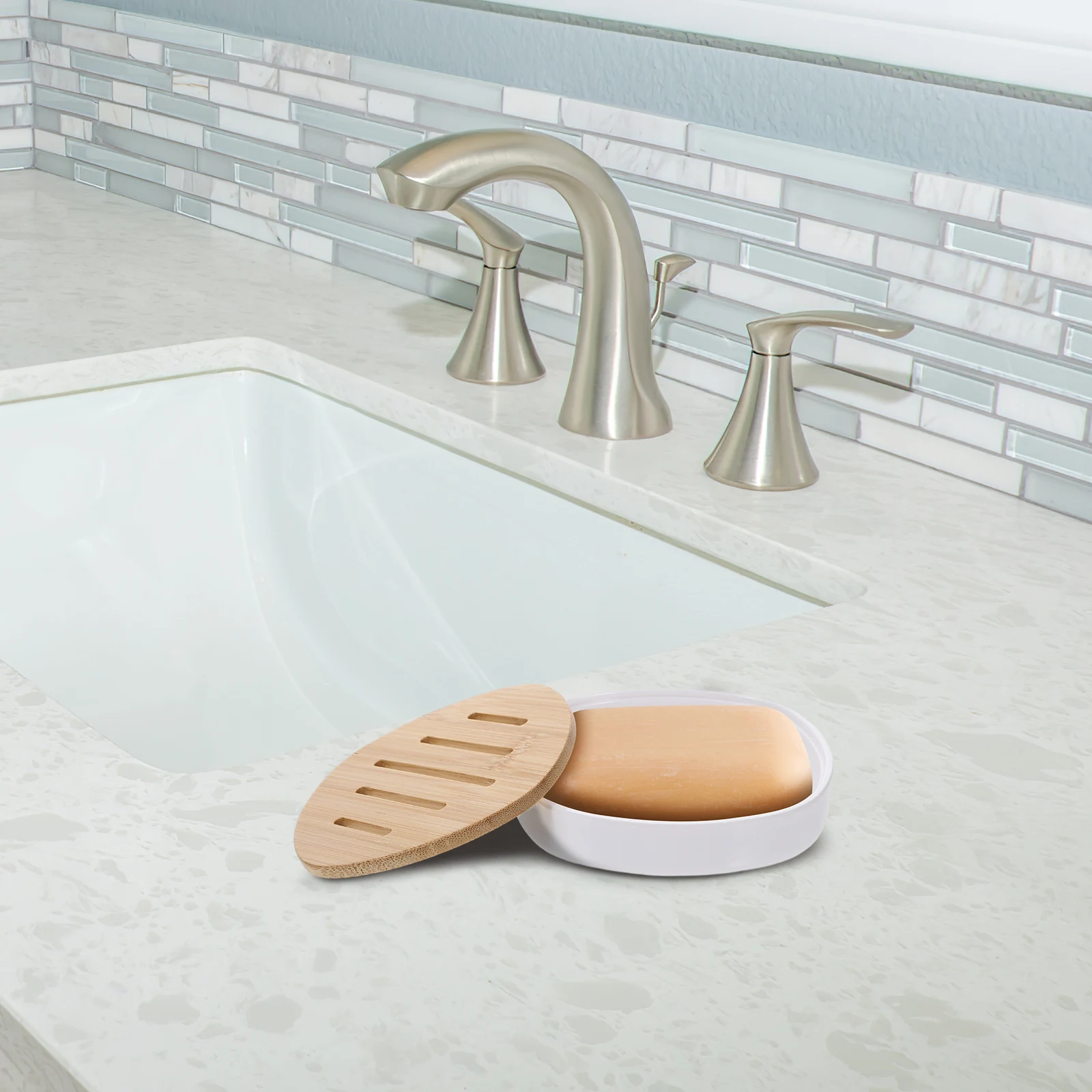 

Bamboo Soap Dish with Excellent Craftsmanship Lightweight Drainage Design for Bathroom Kitchen Sink Shower Bar Soap