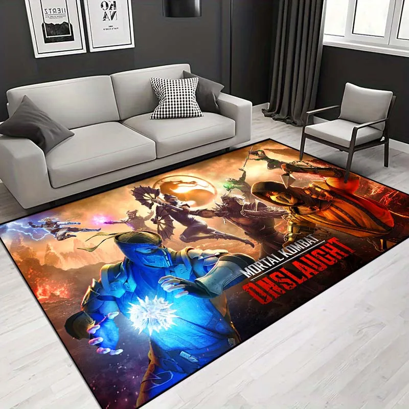 Fighting Games M-Mortal Kombat Pattern Living Room Bedroom Carpet Bedside Bathroom Floor Mat 15 Sizes Area Rug Cloakroom Decor