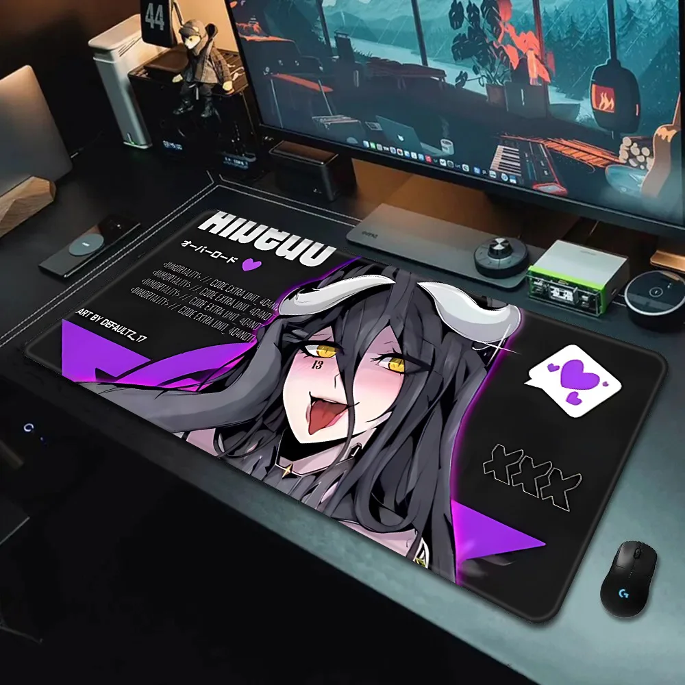 Hot Albedo Anime Sexy Girls Mousepad HD Printing Computer Gamers Locking Edge Non-slip Mouse Pad XXL90x40cm Keyboard PC Desk Pad