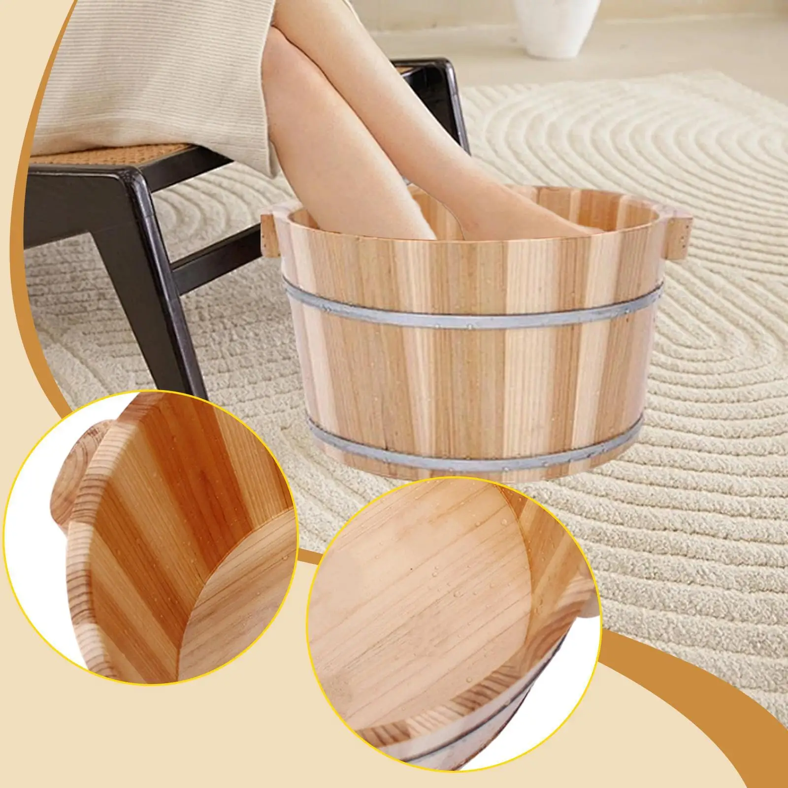 

Wooden Foot Bath Basin Footbathing, Sturdy, Foot Wash Bucket, Footbath Bucket Foot Tub for Sauna Home