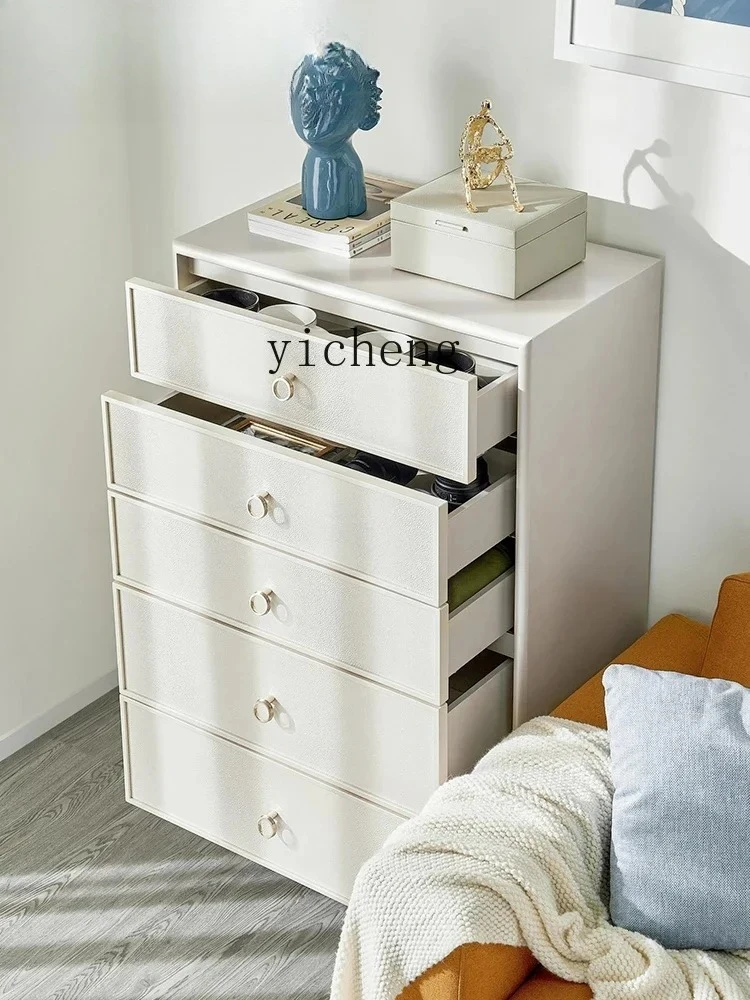 

Bedroom Organizer Five-Drawer Chest Solid Wood Chest of Drawers Light Luxury Entrance Living Room Storage Cabinet