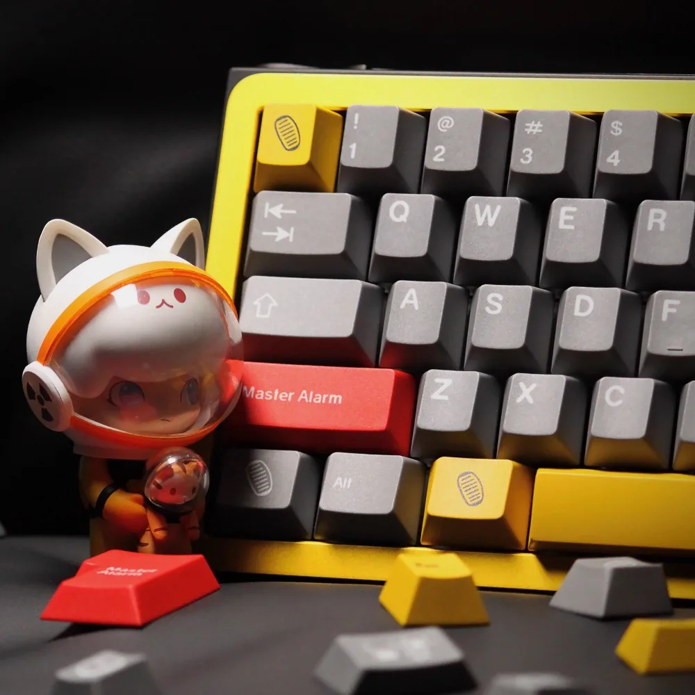 Imagem -02 - Gmk Tema Lunar Keycap Conjunto Completo Pbt Custom Vintage Tampão de Teclado Cinza Perfil Cereja Acessórios de Teclado Mecânico