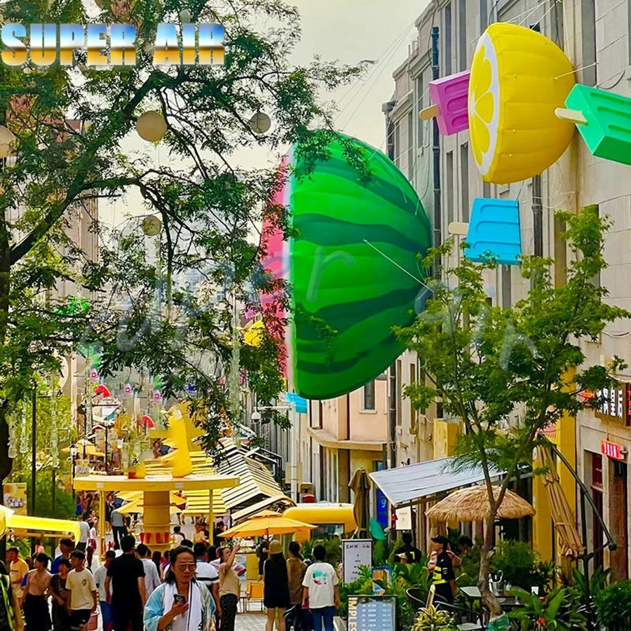 Popolare modello di frutta gonfiabile vivido al limone gonfiabile artificiale per la decorazione dell'edificio