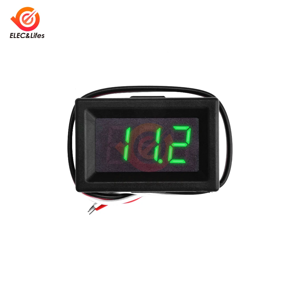 0.36 Red Blue Green Digital LED Mini Display Module DC 0-30V Voltmeter Voltage Tester Panel Meter Gauge for Motorcycle Car