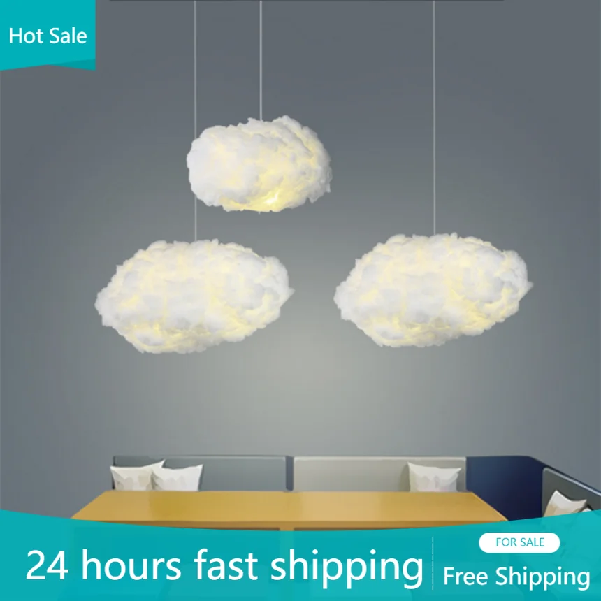 

Modern Cloud Pendant Lighting for Shop Restaurant Hanging Lamp Cotton Decoration Ceiling Chandeliers Kids Children Decor Novelty