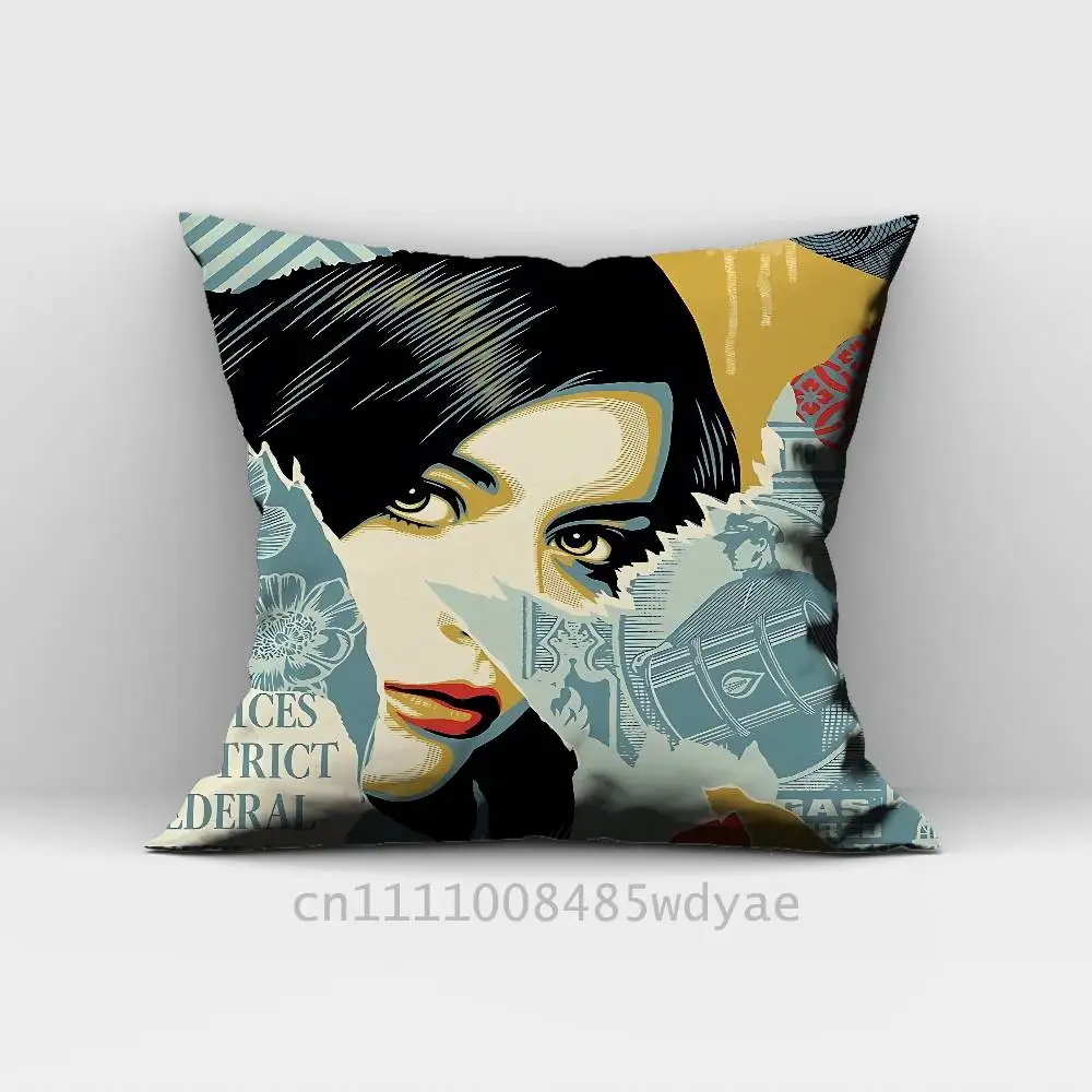 Shepard Fairey Modern minimalist quiet luxury style covers perfect for living room sofa cushions bedroom home decor