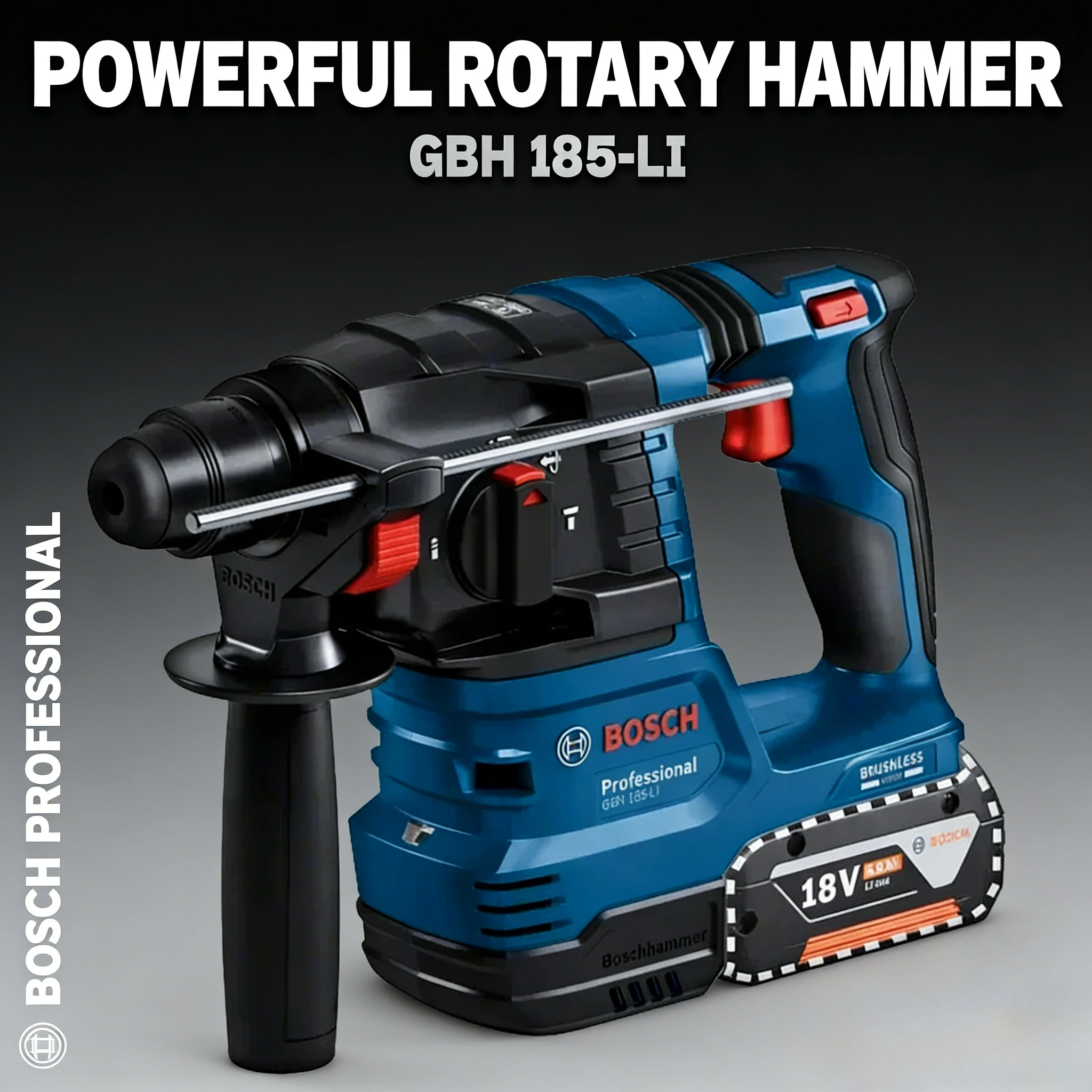 BOSCH GBH 185-LI Professional Brushless Rotary Hammer Impact Drill SDS PLUS 18V Rechargeable Electric Bare Tool GBH185-LI