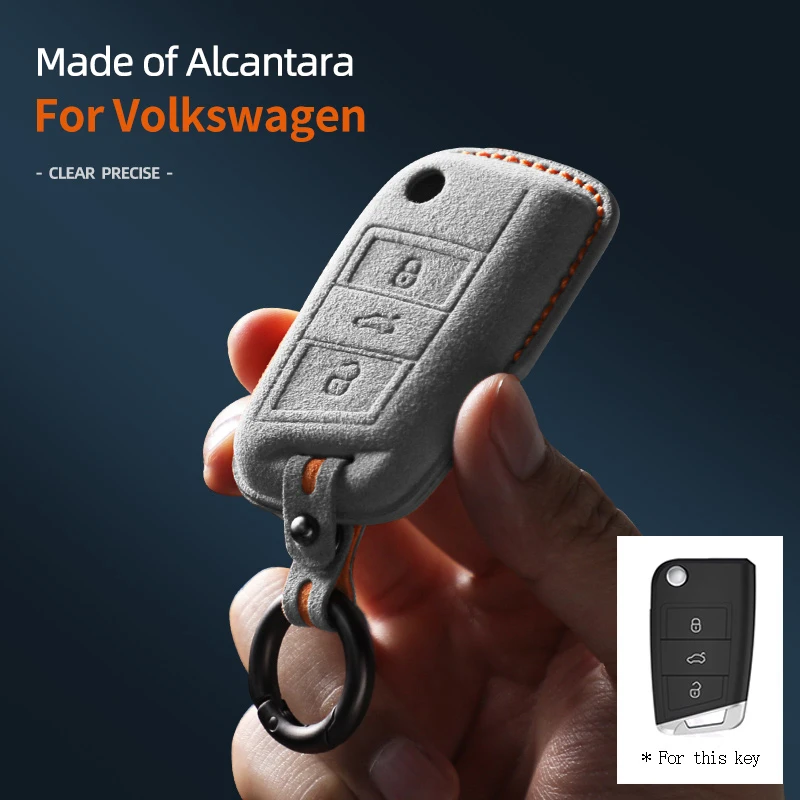 

For VW Volkswagen Polo Lavida Bora Sagitar Tiguan Golf 7 Or Skoda Octavia Alcantara Car Key Case Keychain Shell