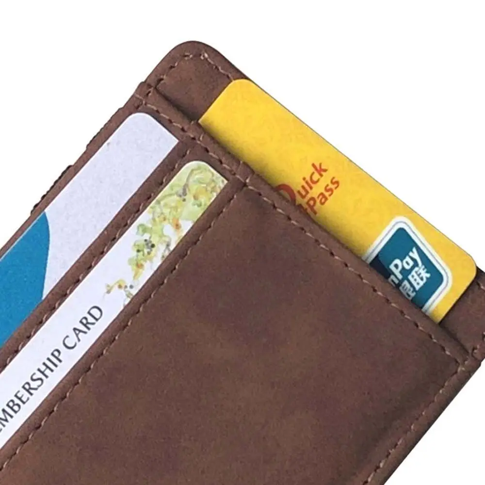 Mini Zipper Bag Coin Pocket Card Case Business Card Cover Slim Wallet Magic Money Clip ID Card Holder Men Card Holder