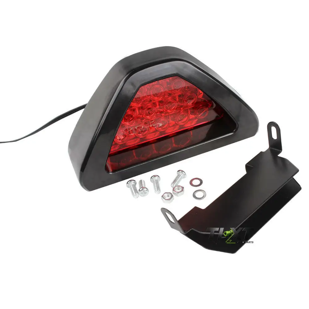 TLXT Universal Brake Signal Lamp F1 Style Triangle Sporty 12LED Rear Fog Light Tail Third Brake Lamp DRL For Car Modified Access