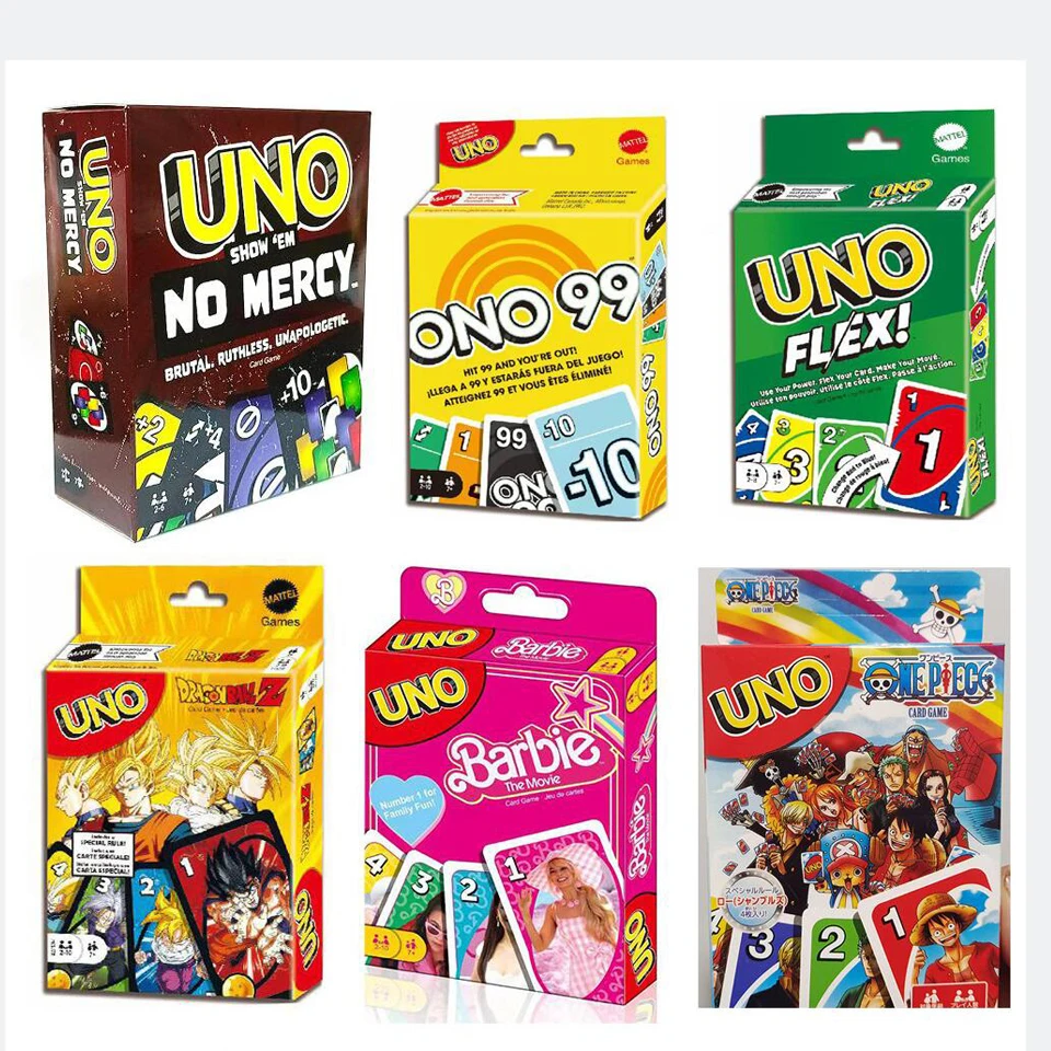 Uno Flex Flip Dos Matching Card Game Anime UNO No mercy Multiplayer Family Party Boardgame Funny Friends Entertainment Poker