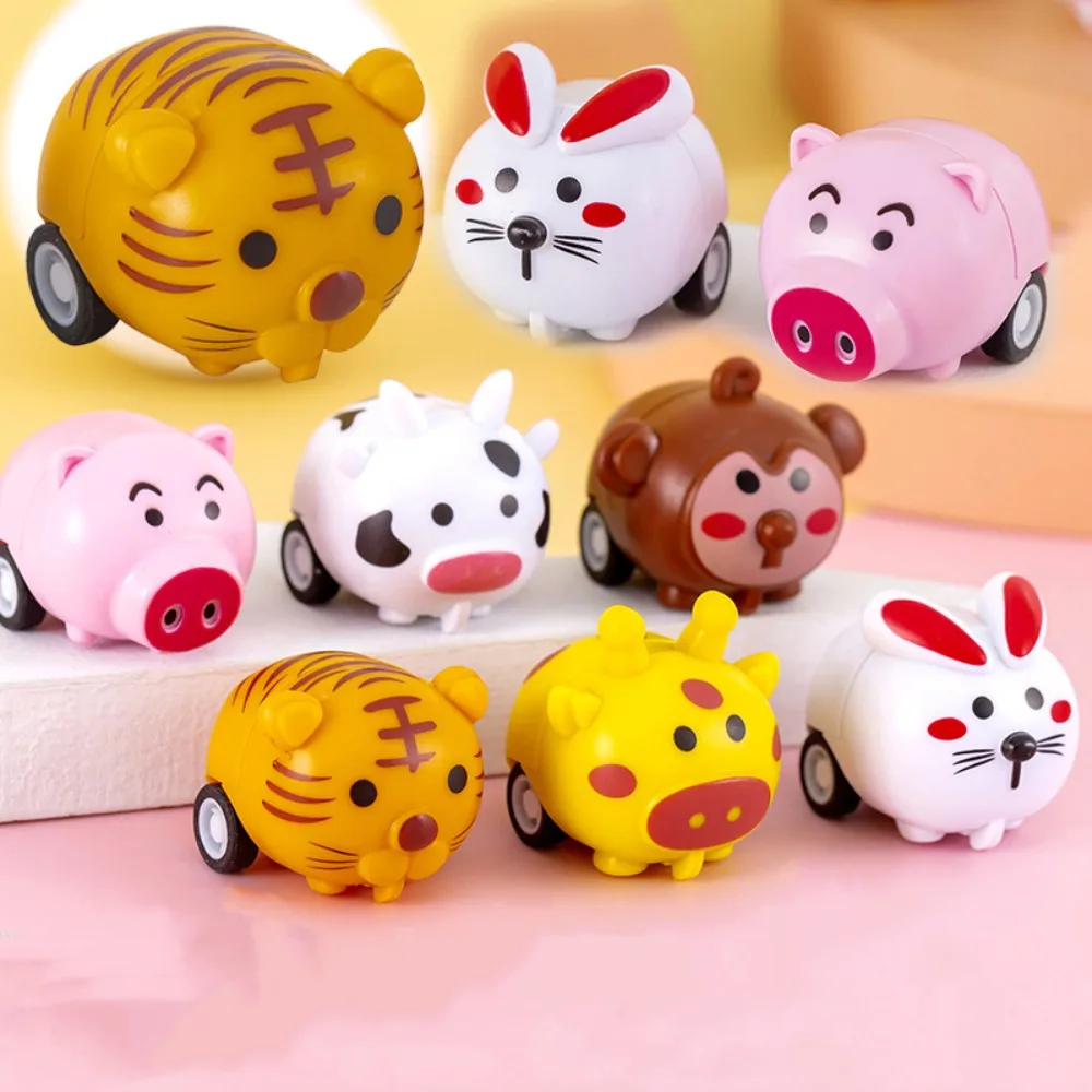 10-30 Pcs Cute Cartoon Animal Pull-Back Car Children's Birthday Party Baby Shower Gift Kindergarten Prize Carnival Gift Pack