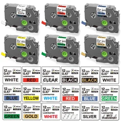 Cinta de etiquetas Compatible con Brother, 231, 221, 211, 231, 131, 631, 6/9/12mm, PTH110, PTH110, multicolores, 221, 621, 211