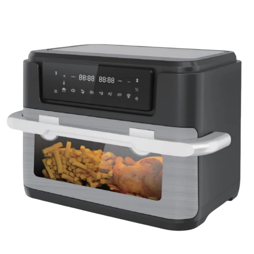 

2026 New Model Multi-functionalPopular Design Big Capacity 10L Air Fryer Oven Stain Steel Panel Visible Smart Digital Single Bas