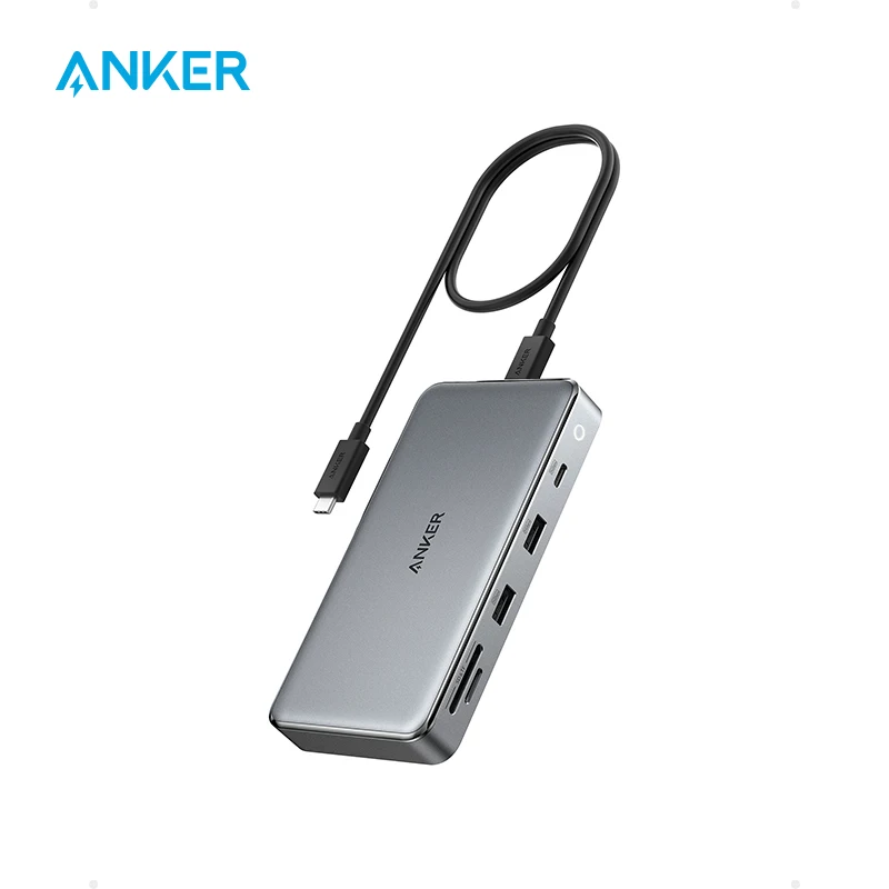 Anker 563 USB-C Hub (10-in-1, Dual 4K HDMI), Docking Station Dual Monitor, with Max 100W Pd-in, 5Gbps USB Data Ports for Windows