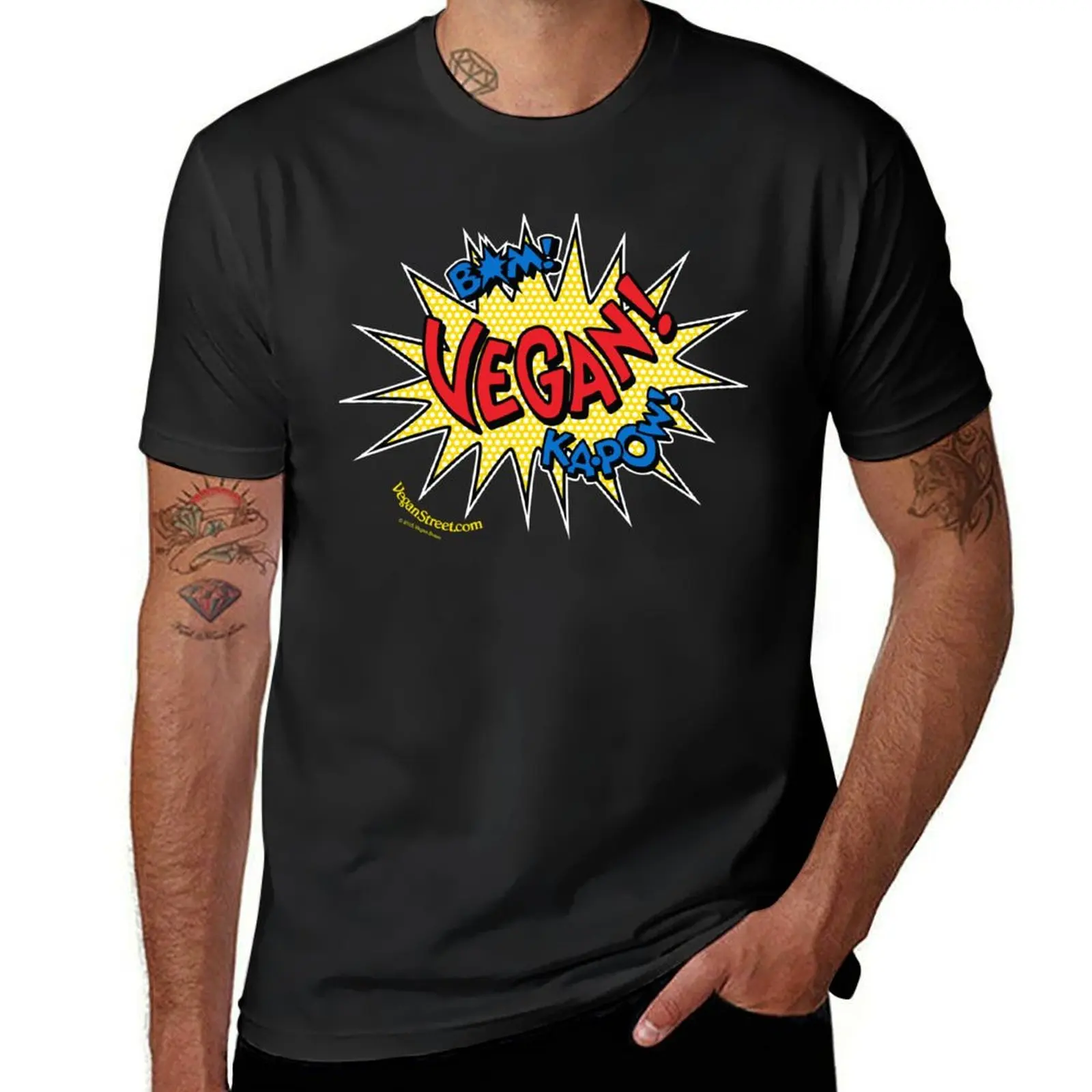 Bam! Ka-Pow! Vegan! T-Shirt sports fans Aesthetic clothing customs design your own summer clothes Short sleeve tee men