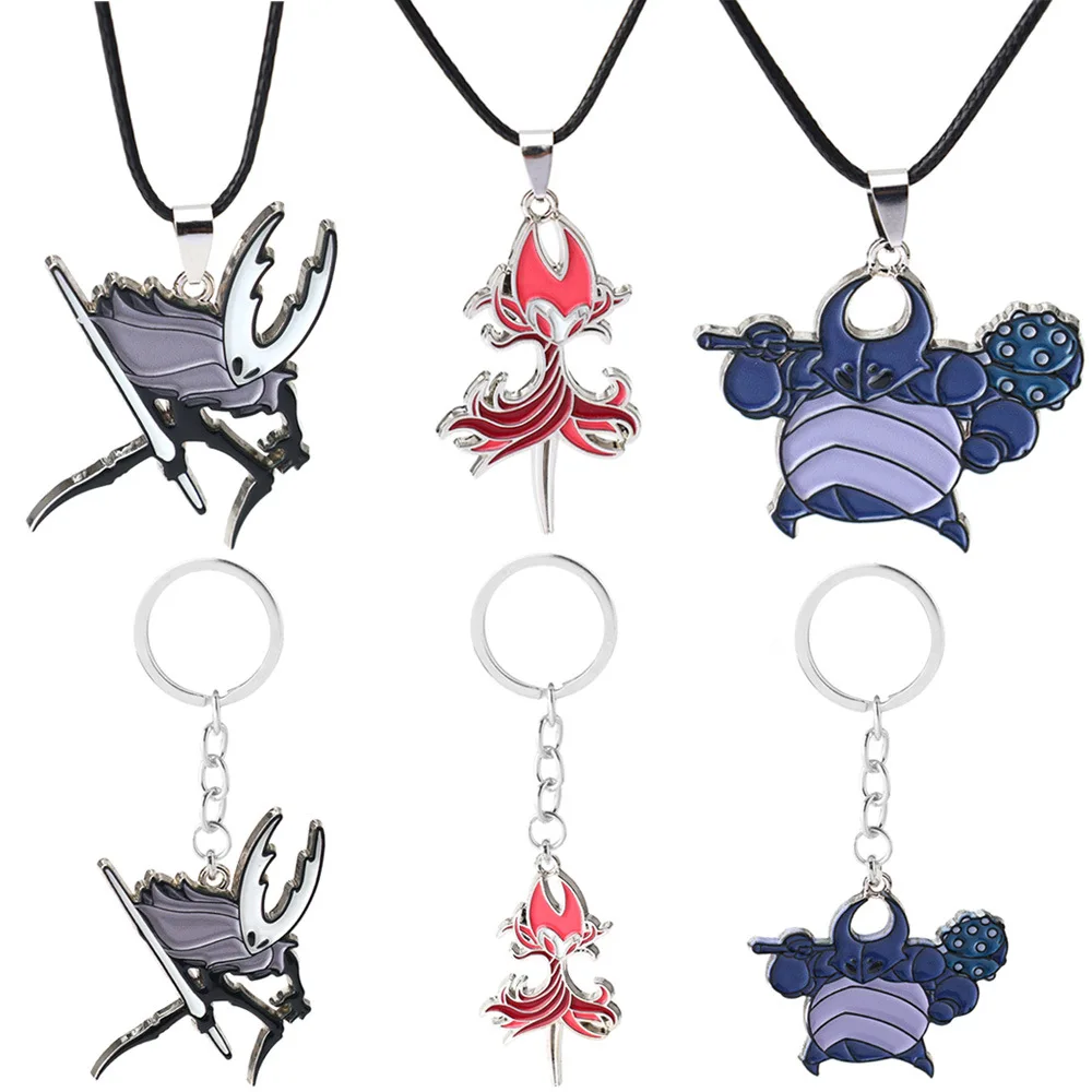 Game Hollow Knight Peripheral Keychain Necklace Unisex Sweater Chain Backpack Car Keyring Cosplay Jewelry Accessories Fan Gifts