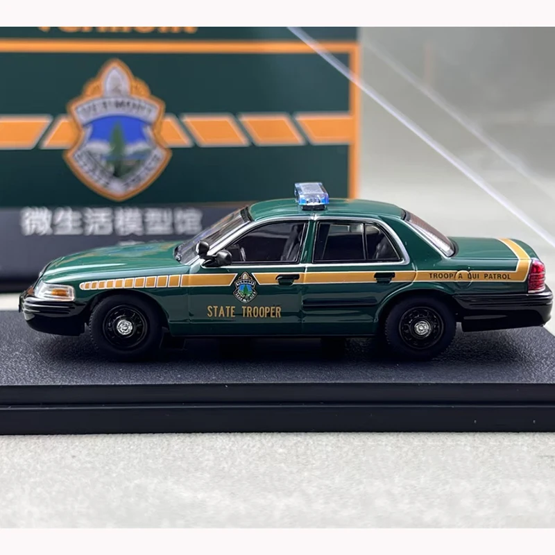 Rollin Diecast 1/64 escala Ford Victoria Crown coche de policía modelo aleación Ford Crown vehículos de juego modelo colección estática ornamento