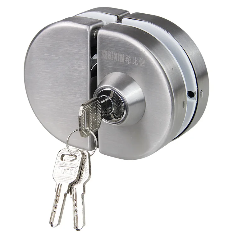 Stainless Steel Glass Door Lock U-Lock Double Opening Office Glass Lock Push-Pull Single Double Door