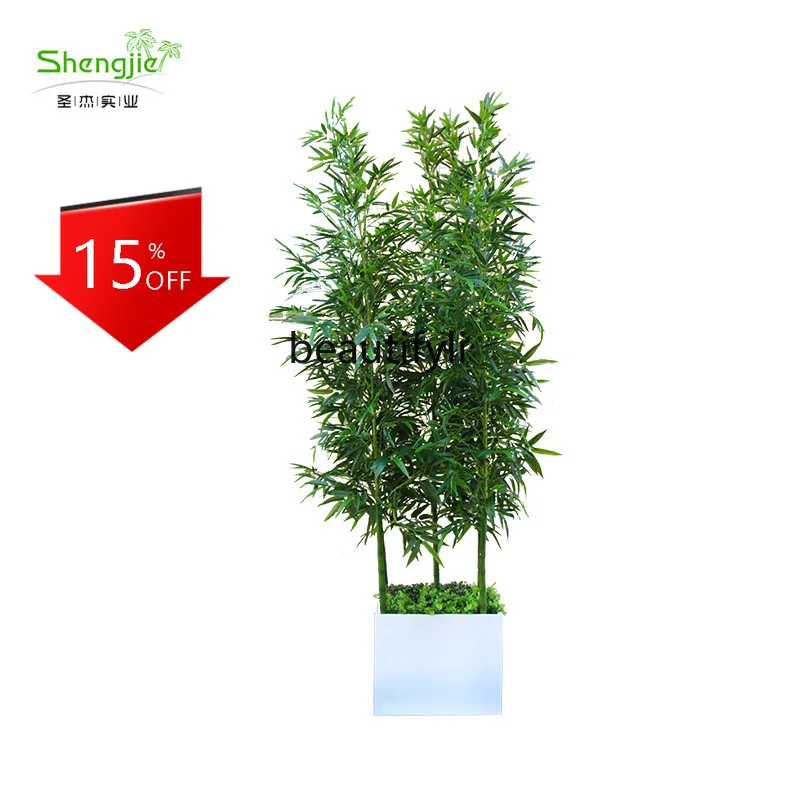 Q181 Simulation bamboo, office partition screen bamboo landscape decorative bamboo leaf simulation can be wholesale