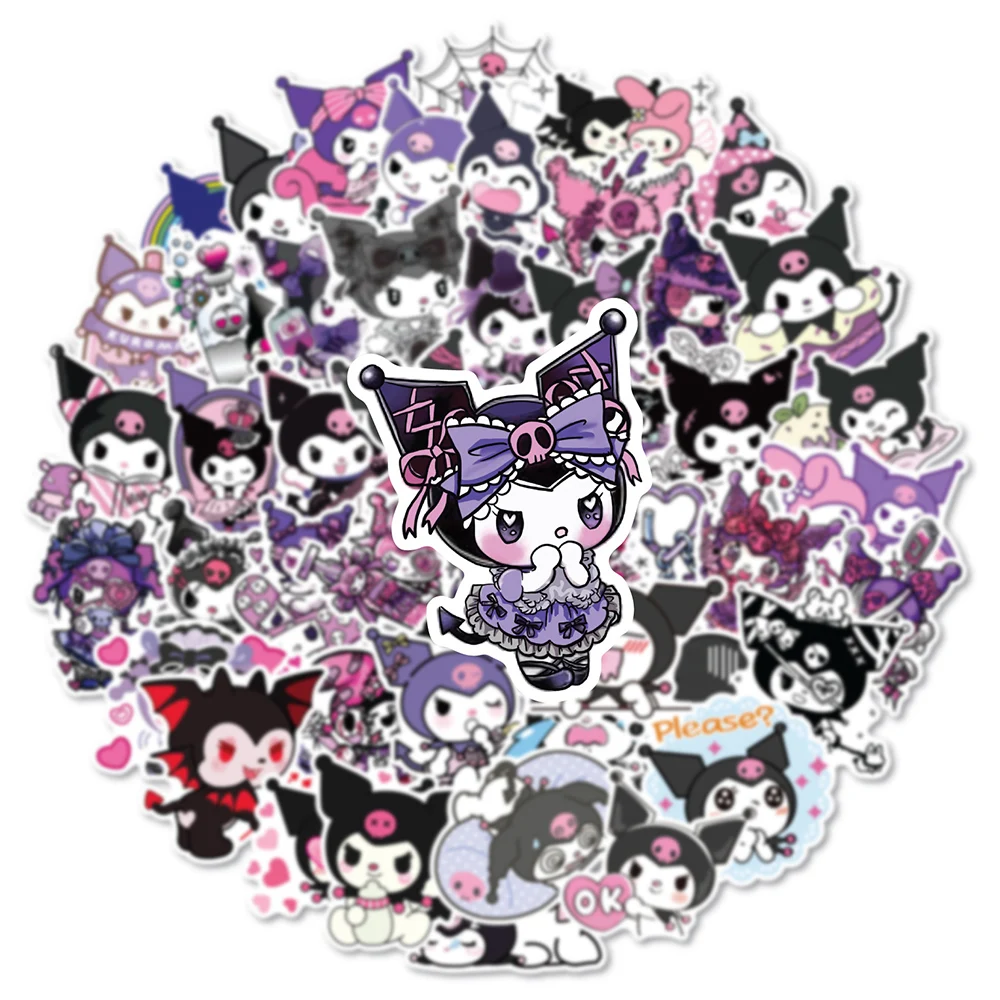 10/30/50PCS Cute Kuromi Cartoon Sticker Pack Waterproof DIY Laptop Phone Case Kawaii Sanrio Anime Stickers Decals Wholesale