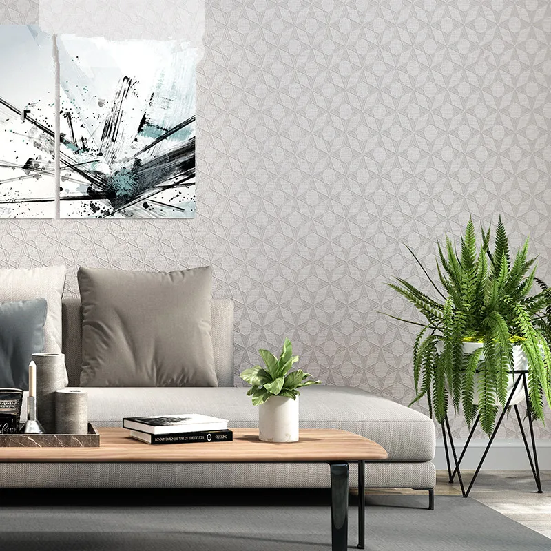 Imagem -02 - Pure Color 3d Stereo Lattice Papel de Parede Nordic Wall Paper Modern Minimalist Home Sala de Estar Quarto Hotel