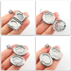 Fashion 4Pcs New Dull Silver Plated Picture Box Charms Book Round Oval Hollow Pendants Retro HCJBAB