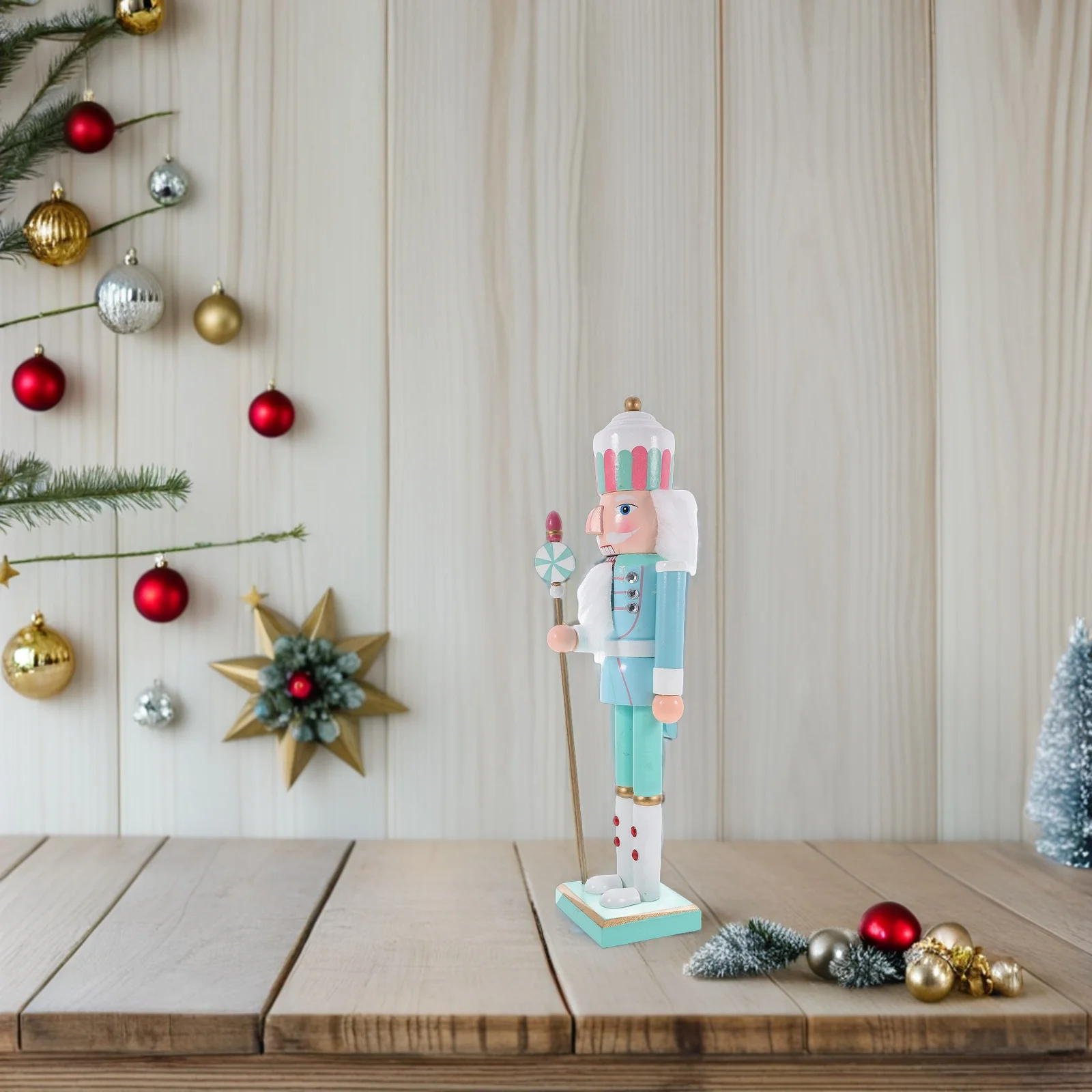Nutcracker Soldier Nutcracker Christmas Decor nament 38CM Wooden Figurine Home Decor Christmas Decorations