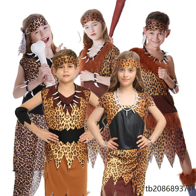 أزياء تنكرية للأطفال بطبعة جلد الدب الهندي البري، ملابس للجنسين لعروض الأداء التنكري #1