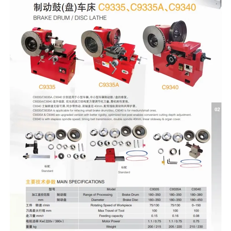 C9340 Brake Lathe Brake Drum Disc Cutting Machine Maintenance Equipment Skimmer Machine With DC Servo Motor Brake