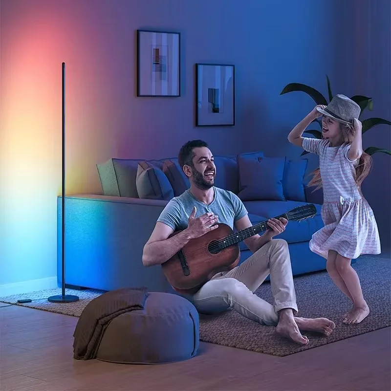 Modern High Precision Aluminum LED Floor Lamp Living Room Bedroom Upright Room Corner Creative Atmosphere Long Strip Adjustable