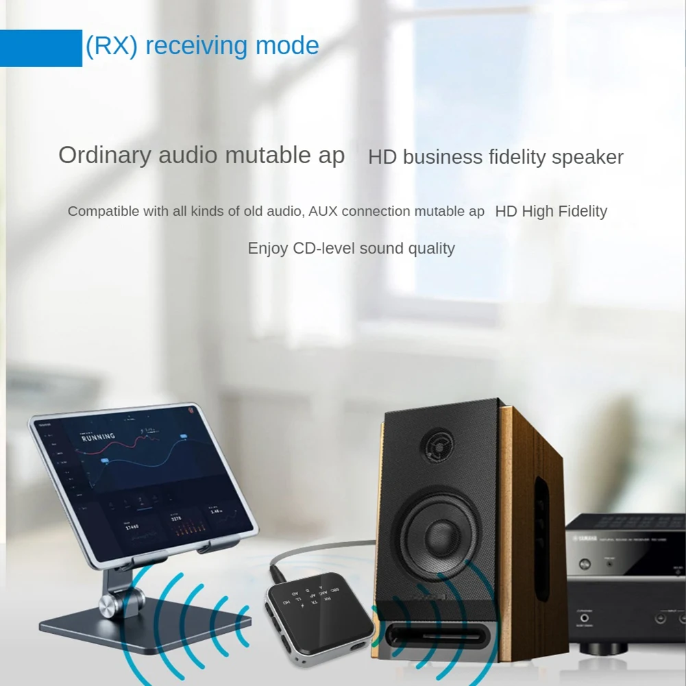 2 in 1 ตัวรับสัญญาณบลูทูธบลูทูธ V5.2 RX + TX 250MAH 3.5 มม.ทีวีคอมพิวเตอร์อะแดปเตอร์เสียงรถยนต์พร้อมสายสัญญาณเสียง