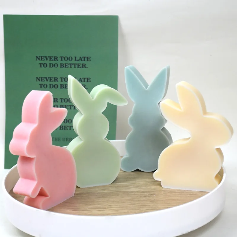 Easter Cute Rabbit Silicone Moulds Gypsum Car Mounted Incense Expanding Gypsum Decoration Mold Aromatherapy Candle Resin Molds